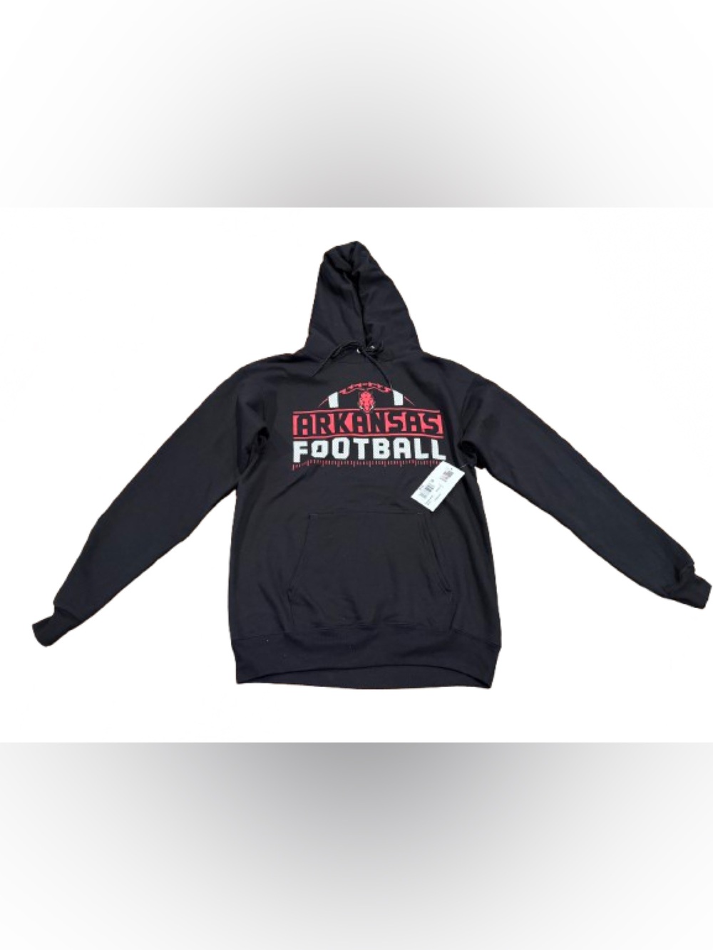 NWT Hanes Women’s Crewneck Hoodie with Red Arkansas Football Graphic Size Small
